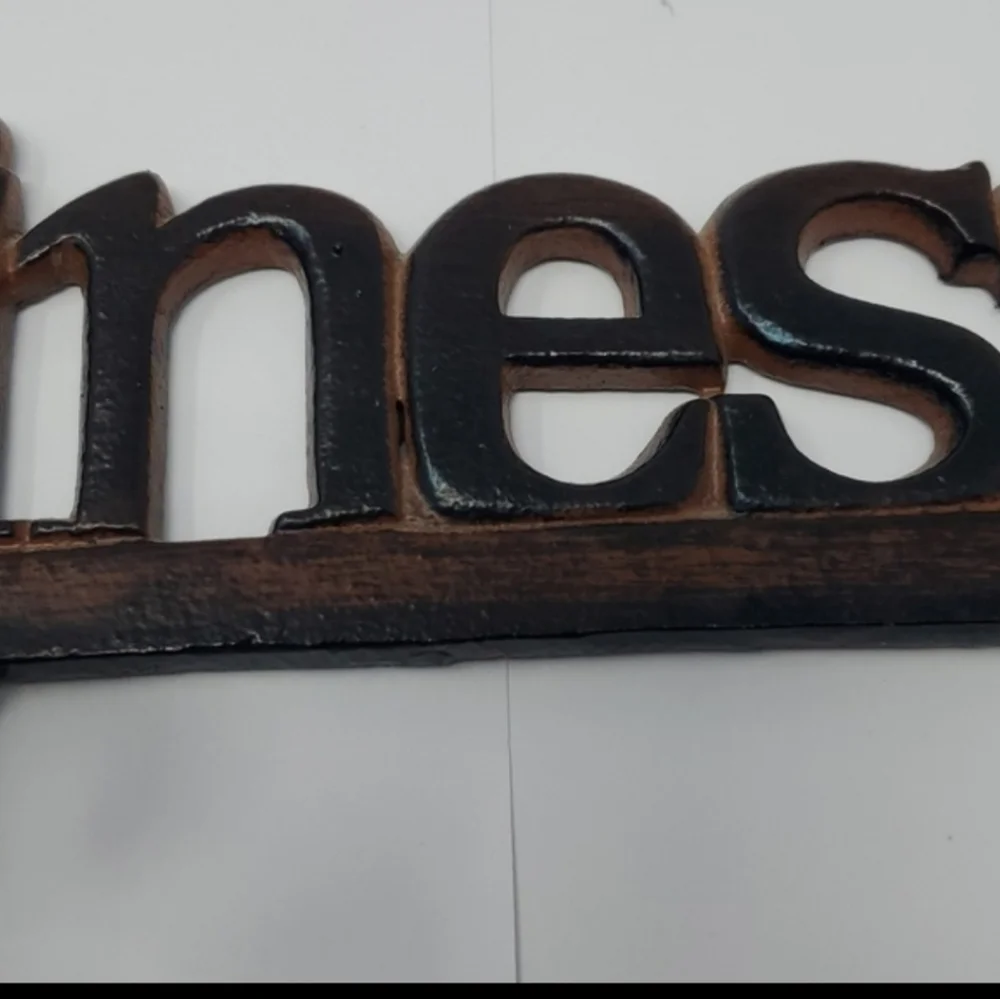 Vintage Cast Iron HAPPINESS Coat Rack